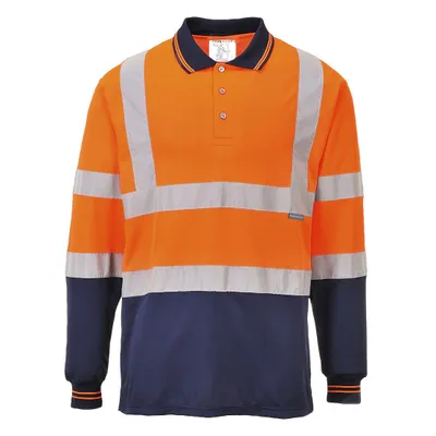 Produktbild von Portwest S279 Zweifarbiges Langarm Polo-Shirt Orange/Navy Gr. S
