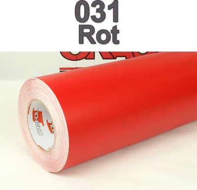 Produktbild von (6,95€/m²) Oracal® Möbelfolie 031 Rot Matt 31,5 cm Breite Laufmeterware selbstklebende Folie Plotterfolie Klebe Folie Oracal 631 matte Küchenfolie