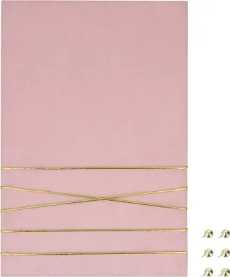 Produktbild von Navaris Pinnwand Collage Fotowand aus Samt - 70x50cm Bilderhalter - Fotohalter mit Schnur - für Fotos Bilder Postkarten - inkl. Stecknadeln - Pink