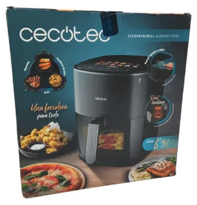 Image de Cecotec Cecofry&Grill Duoheat 6500, friteuse à air chaud, 6,5 l, 40 °C, 200 °C, photo unique, noir