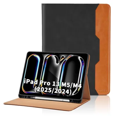 Produktbild von Kunstlederhülle für iPad Pro 13 Zoll mit Tasche und Stifthalter