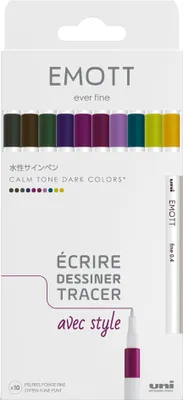 Produktbild von uni-ball Fineliner EMOTT 10er Set "Calm-Tone Colors"