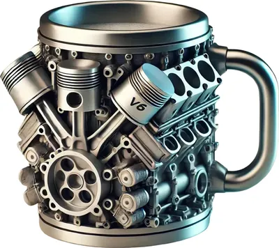 Produktbild von Handgemachte Kaffeetasse mit V8-Motoren, Tasse für Autoliebhaber, große Kapazität, Teetasse, Heißgetränkebecher für das Home Office