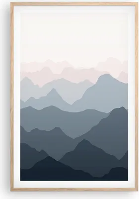 Produktbild von Gerahmtes Poster - Rahmen in heller Eiche - Berge Grafiken Buntstift - 61x91,5 cm - Wand Bild - Wanddeko - Wandbilder - Kunstposter - Wandposter - Bilderrahmen - Bilder - Kunstdruck - P2NPA61x91-4389