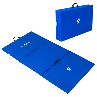 Immagine prodotto di Tappetino ginnico - THUNDER - Pieghevole 197 × 100 × 5 cm - Antiscivolo - Tappetino per fitness, yoga e arti marziali - MG-03-BLUE