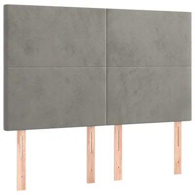 Immagine prodotto di vidaXL Testiere 4 pz. Velluto grigio chiaro 72x5x78/88 cm