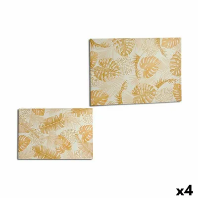 Obrázek produktu pro Plátno rostlinný list zlatý 120 x 80 x 2,5 cm (4 kusy)