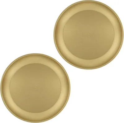 Obrázek produktu pro Plastový talíř zlatý - Silvestr - 21 cm - 2 ks