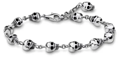 Produktbild von THOMAS SABO Armband Totenköpfe 925 Sterlingsilber, Geschwärzt