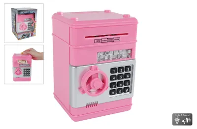 Immagine prodotto di Cassaforte con codice segreto rosa, 19,5 cm