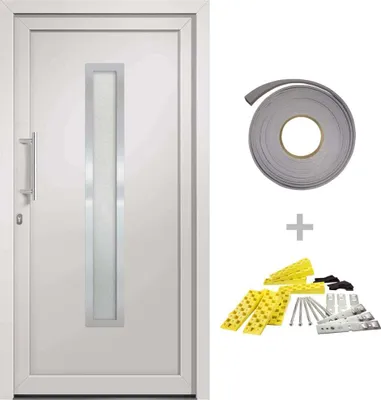 Zdjęcie produktu dla vidaXL Drzwi wejściowe białe 98x200 cm