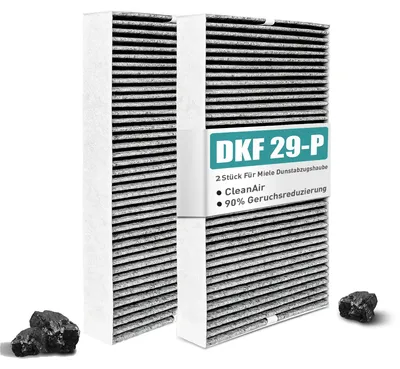 2 Aktivkohlefilter für Dunstabzugshauben, 317x182x45 mm