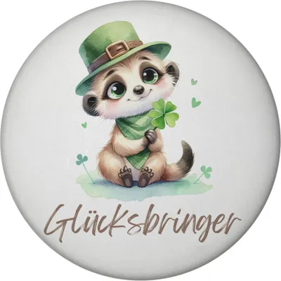 Produktbild von Erdmännchen Glücksbringer Magnet rund