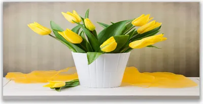 Produktbild von Tulup Leinwand-Bilder 140x70 Wandbild Canvas Kunstdruck Tulpen Pflanzen