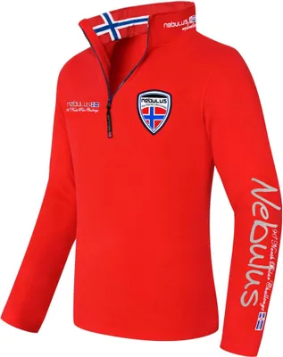 Zdjęcie produktu dla Nebulus polarowy sweter męski SKANDINAVIA, ciepły polarowy sweter, sweter z polaru z zamkiem błyskawicznym, P4667 - mężczyźni, czerwony, S