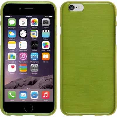 Produktbild von PhoneNatic Case kompatibel mit Apple iPhone 6s / 6 - pastellgrün Silikon Hülle brushed + 2 Schutzfolien