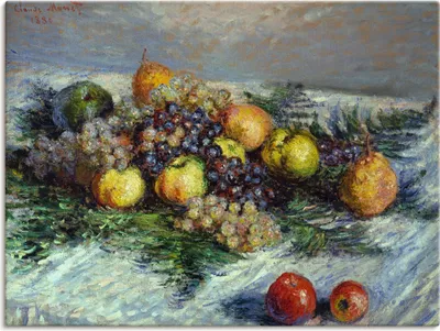 Produktbild von ARTland Leinwandbild Stilleben mit Birnen und Trauben. 1880 Größe: 40x30 cm