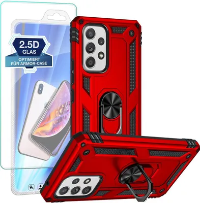 Produktbild von Armor Outdoor Hülle mit 9H Displayglas Displayschutz für Samsung Galaxy A53 5G – Farbe: Rot