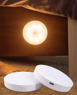Produktbild von PRECORN LED Nachtlicht mit Bewegungsmelder, dimmbar, USB-C, 3 Farbtemperaturen, kabellose Schrankbeleuchtung für Treppe, Flur, Küche & Kleiderschrank