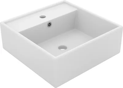 Produktbild von Luxus-Waschbecken Überlauf Quadratisch Matt Weiß 41x41 cm