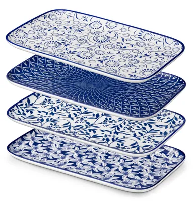 Obrázek produktu pro Omgoods – Sada čtyř podnosů na servírování, vyrobená z porcelánu
