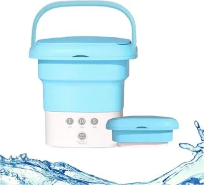 Immagine prodotto di Mini lavatrice portatile pieghevole con 3 funzioni - 4,5 L - Blu