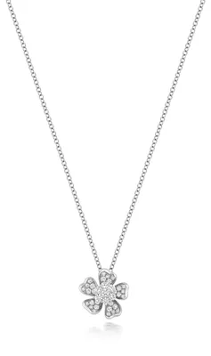 Produktbild von 18 Karat (750) Weißgold Damen - Diamant Halskette Brillant-Schliff 0.40 Karat G - VS - 43cm*12mm; TRS1589318KW