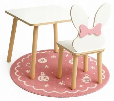 Immagine prodotto di Tavolo per bambini con 2 sedie, set in legno, 50 x 60 cm