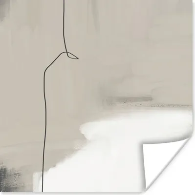 Produktbild von MuchoWow® Poster Abstrakt - Taupe - Linie - Design 75x75 cm - Wand Dekoration