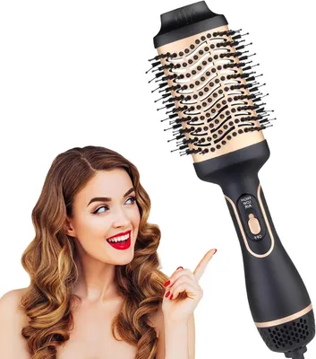 Immagine prodotto di Spazzola per lo styling dei capelli - Spazzola ad aria calda - Asciugatura e styling dei capelli - Tecnologia ionica - 100 milioni di ioni negativi - Colore: nero