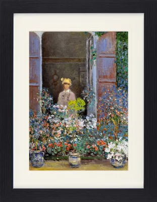 Produktbild von Claude Monet Gerahmtes Bild Mit Edlem Passepartout | Wand-Bilder | Im Bilderrahmen - Camille Monet Am Fenster, Argenteuil, 1873 (40 x 30 cm)
