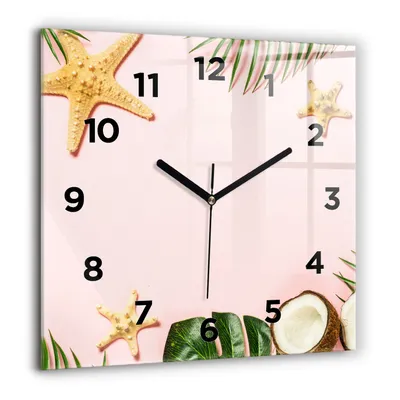 Produktbild von Wallfluent Große Wanduhr – Stilles Quarzuhrwerk - Uhr Dekoration Wohnzimmer Schlafzimmer Küche - Zifferblatt - schwarze Zeiger - 60 cm - Sommerstimmung