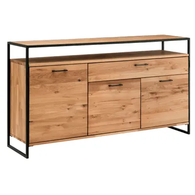 Produktbild von Sideboard Eiche massiv geölt FORST-64, inkl. Beleuchtung, B/H/T: ca. 135/92/44 cm