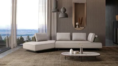 Produktbild von Ecksofa L Form Wohnzimmer Sofa Polstersofa Grau Stoffsofa Couch Modern