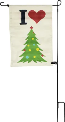 Produktbild von Gartenfahne Weihnachten | "Ich liebe Weihnachten" Motiv | 32×45 / 90 cm | 13505