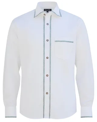 Produktbild von Trachtenhemd Freizeit Hemd für Trachten Lederhosen Weiß, Größe:XL