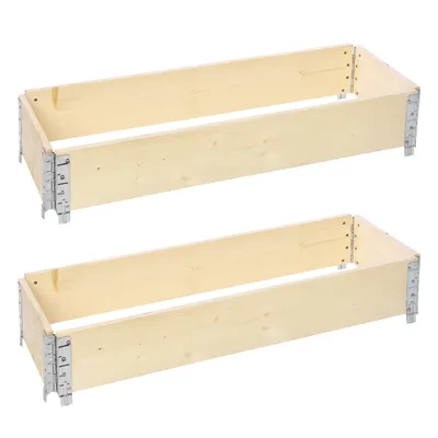 Produktbild von Garronda 2 Stück Holzaufsatzrahmen für Palette Aufbewahrungskiste aus Holz Hochbeete Holzkiste Natural 120/40