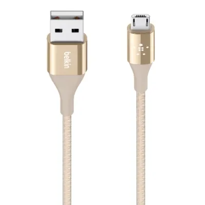 Produktbild von Belkin DuraTek Micro-USB/USB DuPont Polyamid Kabel 1,2m gold