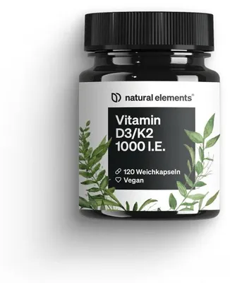 Produktbild von Vitamin D3/K2 1000 I.E. Kapseln - 120 Kapseln_für 4 Monate / none