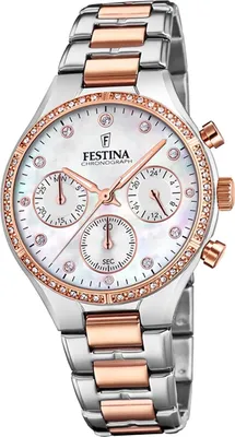 Image de Festina Montre Femme F20403/1 Montre en acier inoxydable Boyfriend argent rose D2UF20403/1