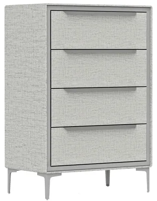 Immagine prodotto di Cassettiera 4 Cassetti 60x36x88 cm con Rivestimento in Tessuto Effetto Lino in Acciaio Grigio