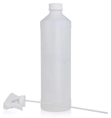 Produktbild von 1L PE Kunststoff Rundflasche + Sprühkopf