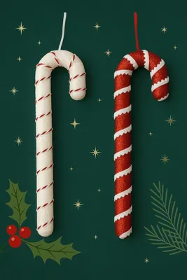 Produktbild von WH Deko Zuckerstange 40 cm | Weihnachtsdekoration für Zuhause, Fenster, Türen oder Tannenbaum | Festliche rot-weiße Deko für die Adventszeit