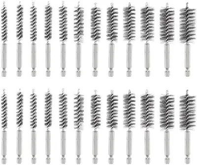Set von 24 RVS Drahtbürsten für Bohrmaschine - Ideal zum Reinigen, Schleifen und Entrosten