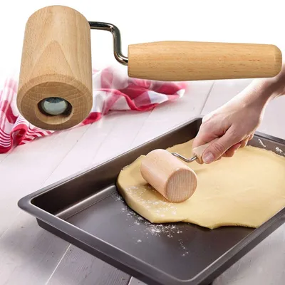 Productafbeelding van Bakplaat uitroller - Beukenhout Conische hoekroller - Deegroller voor bakplaathoeken - Gelijkmatig deeg uitrollen aan de rand