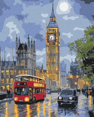 Produktbild von Malen nach Zahlen - London Nachtansicht 40x50cm