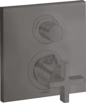 Immagine prodotto di hansgrohe AXOR Citterio thermostat encastré avec vanne d'arrêt/changeur, poignées transversales, 2 consommateurs, 39725340, 39725340