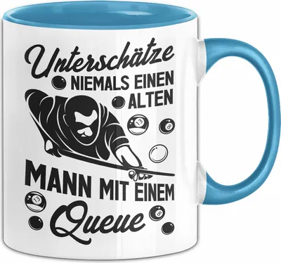 Produktbild von Billard Tasse Geschenk Alter Mann Snooker Pool Billard Spruch Becher (Blau)