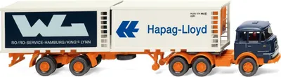 Produktbild von Wiking Kühlcontainersattelzug (Krupp) "Hapag Lloyd / WL", Liefer-LKW-Modell, Vormontiert, 1:87, Kühlcontainersattelzug (Krupp), Unisex, "Hapag Lloyd / WL"
