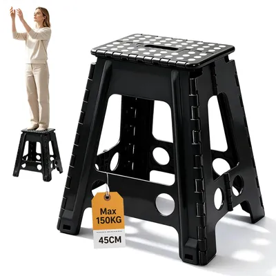 Klappbarer Tritt Hocker, 45 cm, bis 150 kg, rutschfest, mit Tragegriff